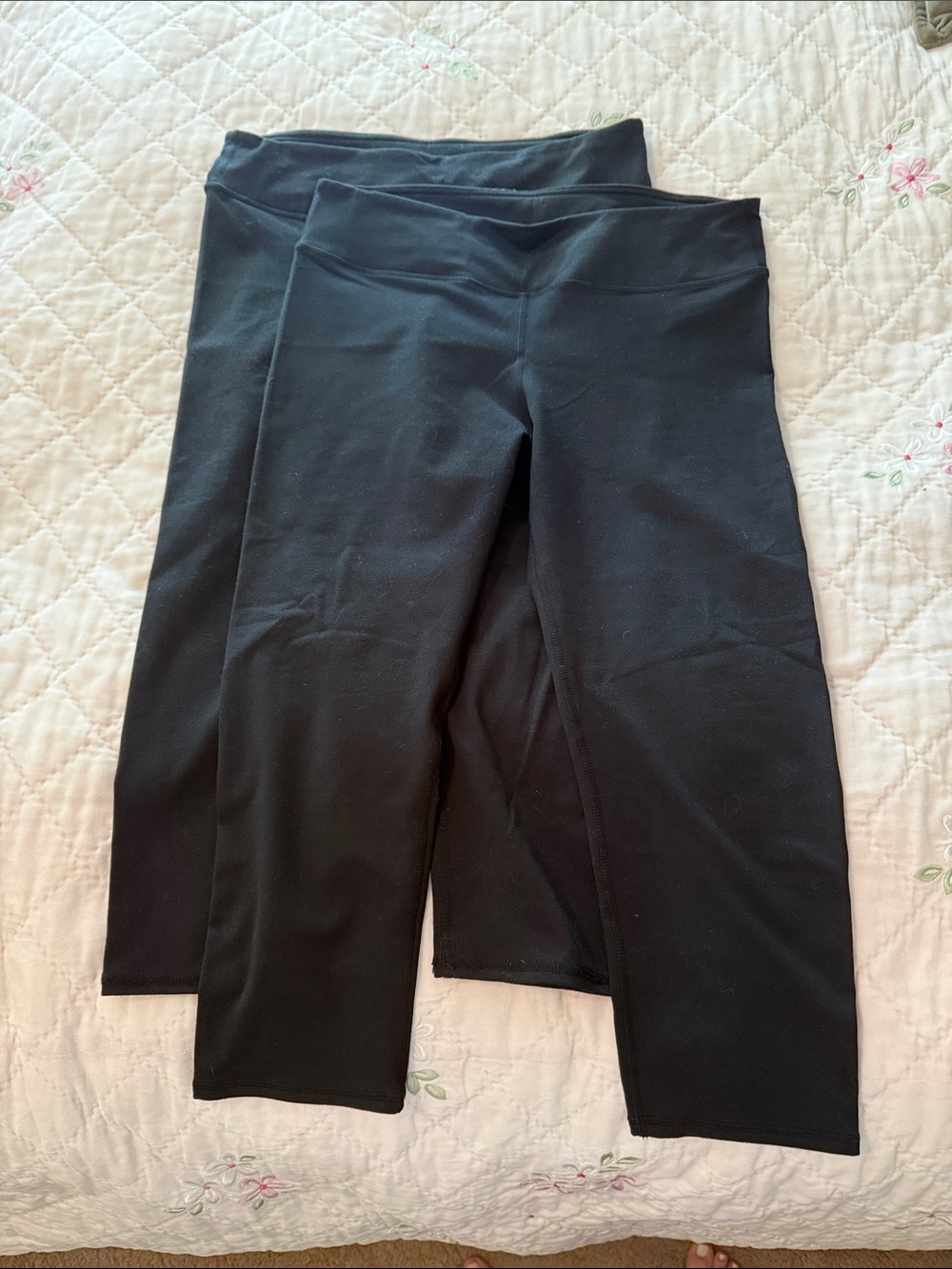 2 Pair of Fabletics Black Women's Capri Workout Leggings